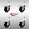 Service Caster 4 Inch SS Hard Rubber Swivel 12mm Threaded Stem Caster Set Total Lock Brake SCC-SSTSTTL20S414-HRS-M1215-4 - alternate 1